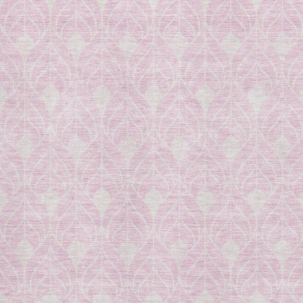 HomeRoots 5' X 8' Pink and Ivory Geometric Area Rug – Stylish, Washable, UV Protected for Busy Homes & Pets 673737
