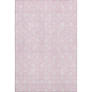 HomeRoots 8' X 10' Pink and Ivory Geometric Area Rug – Stylish, Washable, UV-Protected for Modern Spaces! 673739