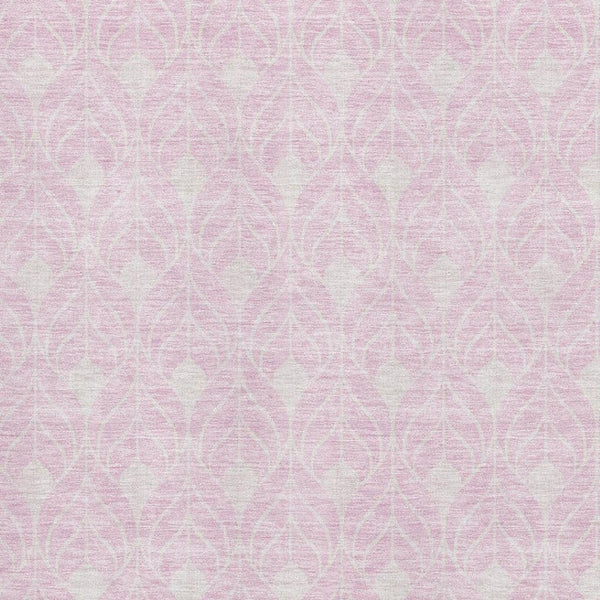 HomeRoots 8' X 10' Pink and Ivory Geometric Area Rug – Stylish, Washable, UV-Protected for Modern Spaces! 673739