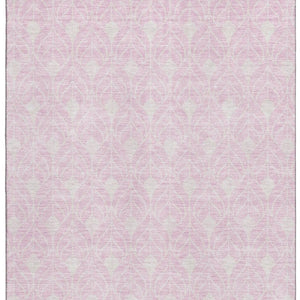 HomeRoots 8' X 10' Pink and Ivory Geometric Area Rug – Stylish, Washable, UV-Protected for Modern Spaces! 673739