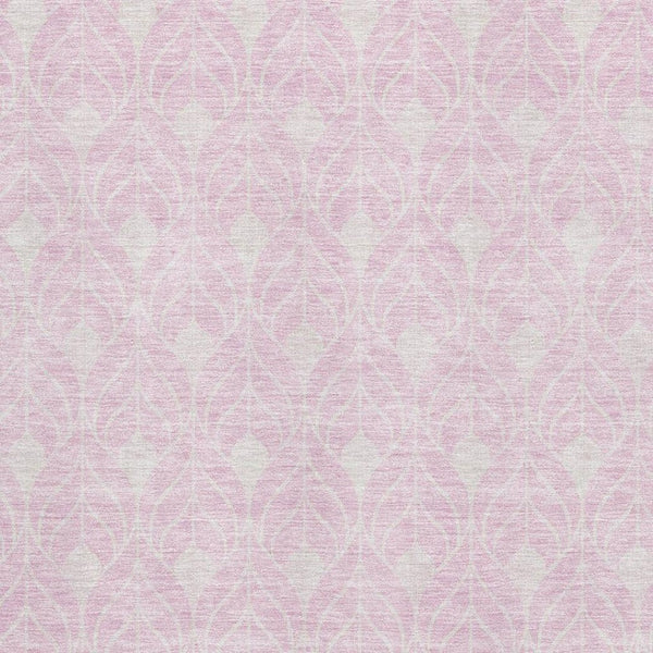 HomeRoots 9' X 12' Pink and Ivory Geometric Washable Area Rug – UV Protected, Durable, Easy-Care, Stylish Design 673740