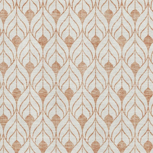 HomeRoots 8' X 10' Salmon and Ivory Geometric Washable Area Rug - UV Protected, Kid & Pet Friendly Decor 673745