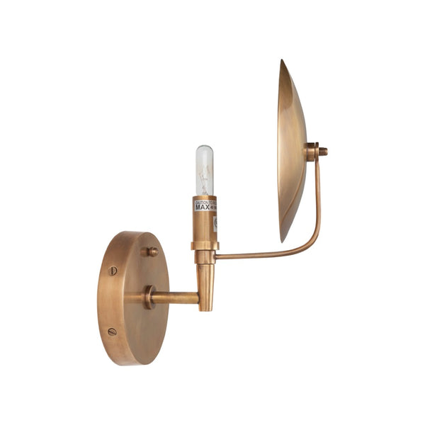 Wildwood Dovi Antique Brass Wall Sconce — Italian Streetlamp Inspired, Reversible Mounting For Versatile Accent Lighting 67375