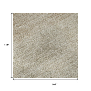 HomeRoots 9' X 12' Beige-to-Ivory Ombre Washable Area Rug - Durable, Stain-Resistant & UV Protected Design 673764