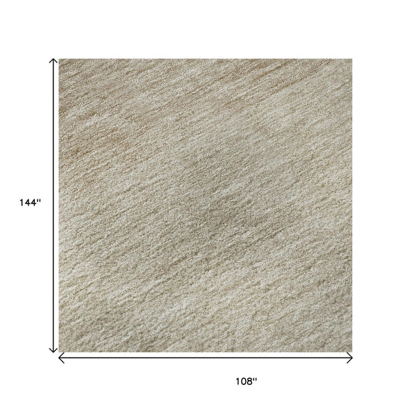 HomeRoots 9' X 12' Beige-to-Ivory Ombre Washable Area Rug - Durable, Stain-Resistant & UV Protected Design 673764