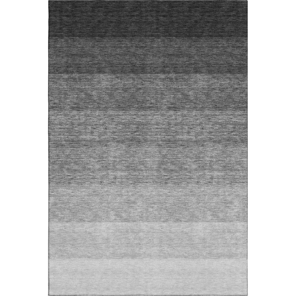 HomeRoots 5' Black & Gray Ombre Washable Area Rug - Stylish, Durable, UV Protected for Modern Homes & Pets 673767