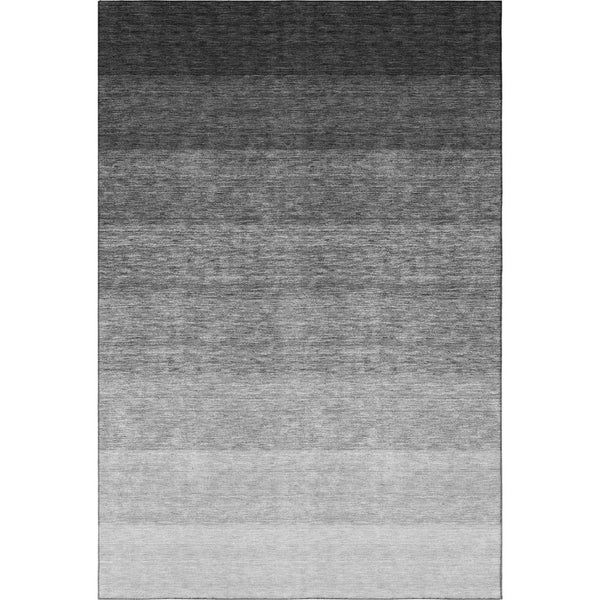 HomeRoots 5' Black & Gray Ombre Washable Area Rug - Stylish, Durable, UV Protected for Modern Homes & Pets 673767