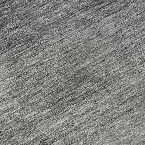 HomeRoots 8' Black and Gray Ombre Round Rug – Stylish Washable Design with UV Protection for Modern Homes 673768