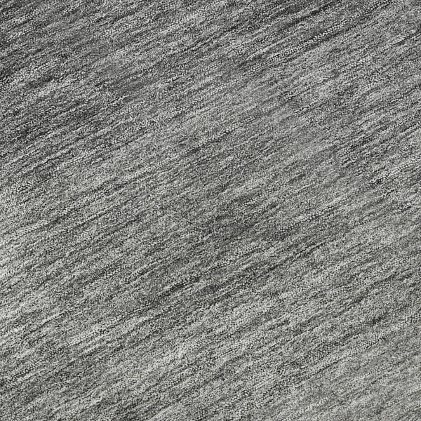 HomeRoots 8' Black and Gray Ombre Round Rug – Stylish Washable Design with UV Protection for Modern Homes 673768