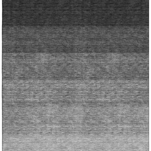 HomeRoots 10' X 14' Black And Gray Ombre Area Rug - Washable, UV-Protected, Durable, Stylish for Living Spaces 673771