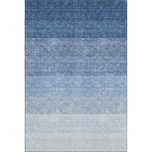 HomeRoots 5' X 8' Blue And Ivory Ombre Area Rug – Washable, UV-Protected, Stylish, Pet-Friendly Design for Homes 673773