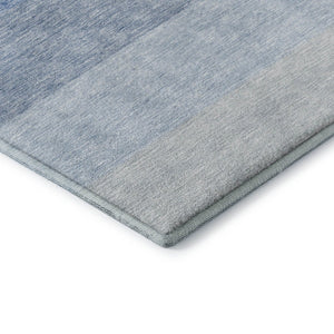 HomeRoots 5' X 8' Blue And Ivory Ombre Area Rug – Washable, UV-Protected, Stylish, Pet-Friendly Design for Homes 673773