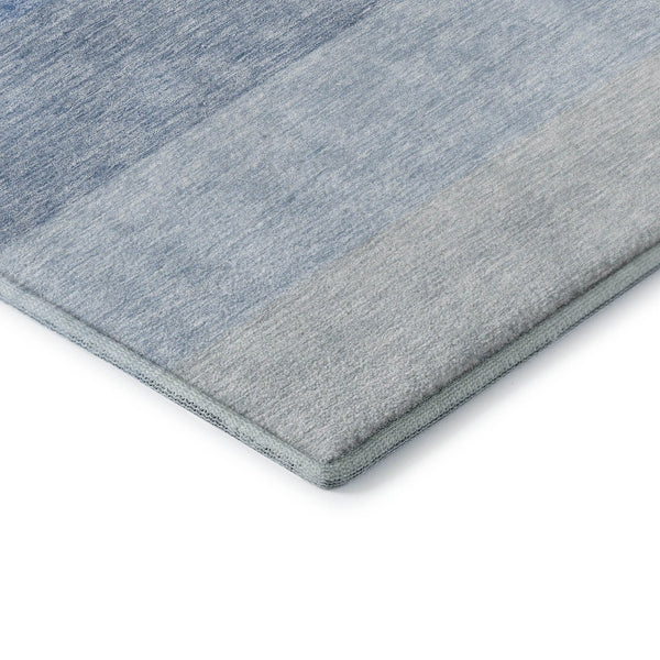 HomeRoots 5' X 8' Blue And Ivory Ombre Area Rug – Washable, UV-Protected, Stylish, Pet-Friendly Design for Homes 673773