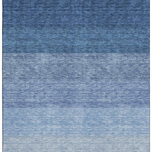 HomeRoots 5' X 8' Blue And Ivory Ombre Area Rug – Washable, UV-Protected, Stylish, Pet-Friendly Design for Homes 673773