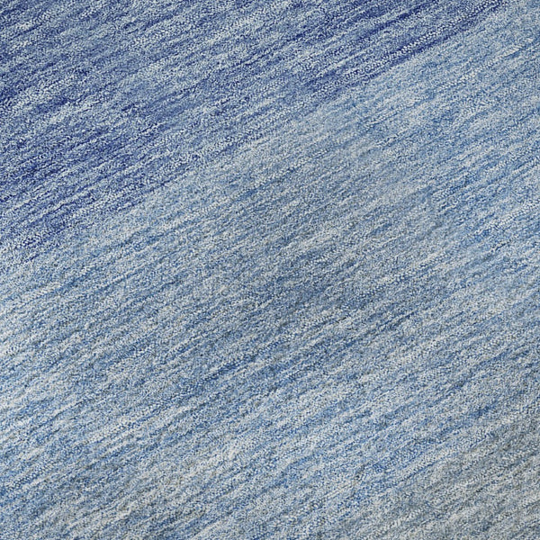 HomeRoots 8' Stylish Blue and Ivory Ombre Round Rug – Washable, UV Protected, Perfect for High-Traffic Areas 673774