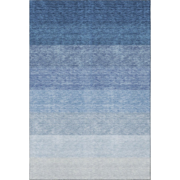 HomeRoots 8' X 10' Blue Ombre Area Rug - Washable, UV Protected, Durable and Stylish for High-Traffic Spaces 673775