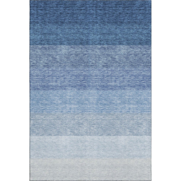 HomeRoots 10' Blue and Ivory Ombre Area Rug - Washable, UV Protected, Stain Resistant for Busy Homes & Pets 673777