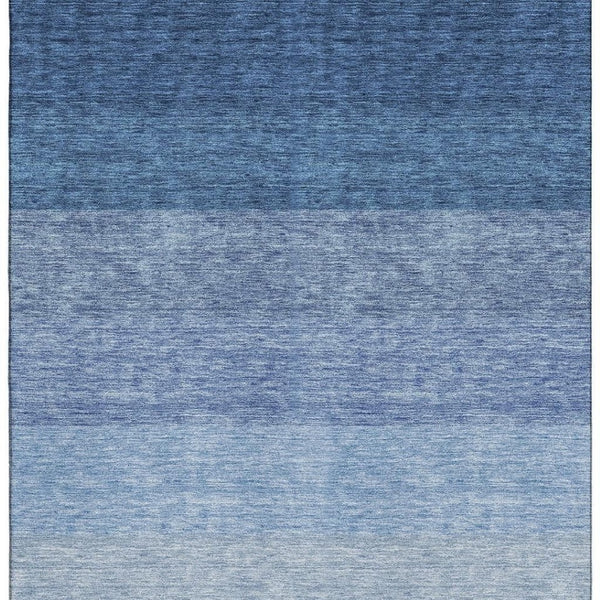 HomeRoots 10' Blue and Ivory Ombre Area Rug - Washable, UV Protected, Stain Resistant for Busy Homes & Pets 673777