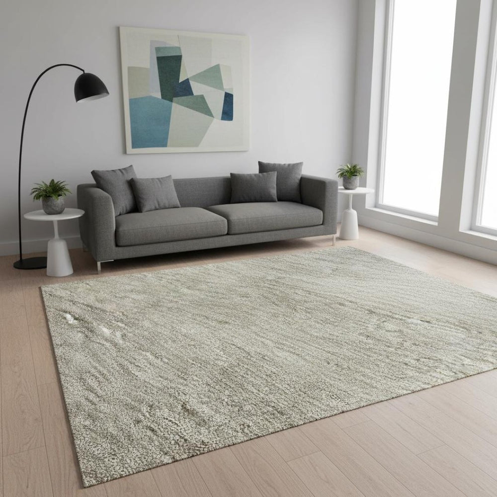 HomeRoots 5' X 8' Ombre Area Rug in Brown & Beige – Washable, Stain-Resistant, UV Protected for Modern Spaces 673779