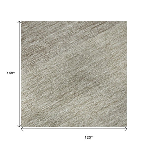 HomeRoots 10' Brown & Beige Ombre Washable Area Rug – UV Resistant, Durable, Stain-Repellent Design for Modern Homes 673783
