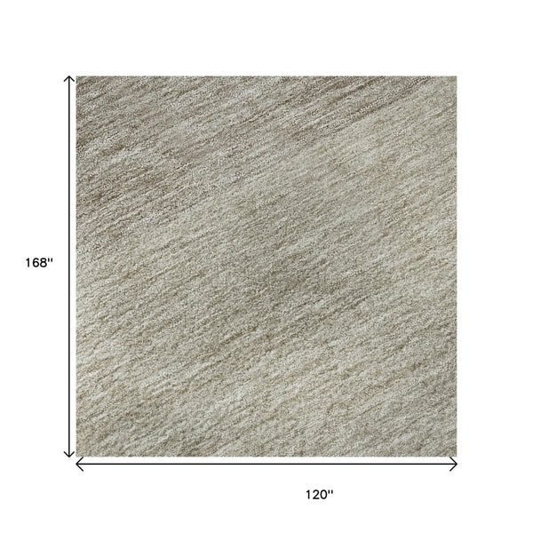 HomeRoots 10' Brown & Beige Ombre Washable Area Rug – UV Resistant, Durable, Stain-Repellent Design for Modern Homes 673783