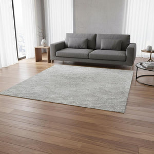 HomeRoots 5' X 8' Gray Ombre Area Rug – Washable, UV-Protected, Stylish for High-Traffic Homes with Kids & Pets 673785