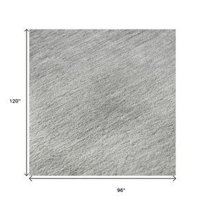 HomeRoots 8' X 10' Gray and Silver Ombre Area Rug - Stylish, Stain-Resistant, UV-Protected for High-Traffic Spaces 673787