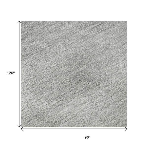 HomeRoots 8' X 10' Gray and Silver Ombre Area Rug - Stylish, Stain-Resistant, UV-Protected for High-Traffic Spaces 673787