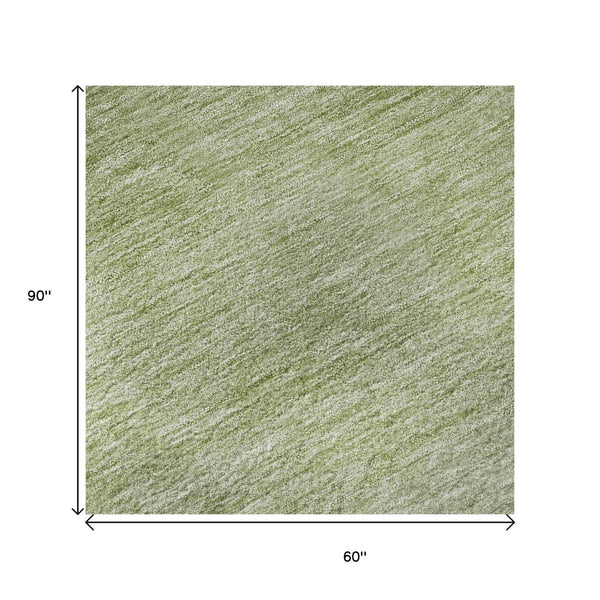 HomeRoots 5' X 8' Green Ombre Area Rug - Soft, Stain-Resistant, UV-Protected for Modern Home Décor Style 673791