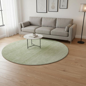 HomeRoots 8' Green Ombre Round Rug – Washable, UV Protected, Family-Friendly Design for Modern Living Spaces 673792