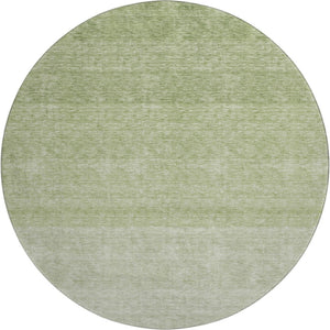 HomeRoots 8' Green Ombre Round Rug – Washable, UV Protected, Family-Friendly Design for Modern Living Spaces 673792