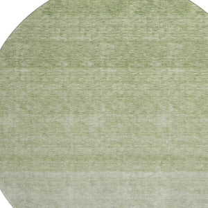 HomeRoots 8' Green Ombre Round Rug – Washable, UV Protected, Family-Friendly Design for Modern Living Spaces 673792