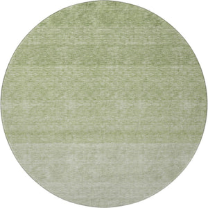 HomeRoots 8' Green Ombre Round Rug – Washable, UV Protected, Family-Friendly Design for Modern Living Spaces 673792