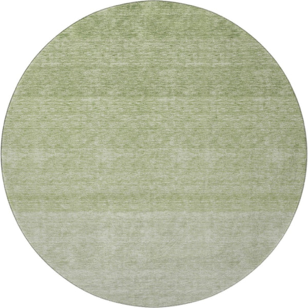 HomeRoots 8' Green Ombre Round Rug – Washable, UV Protected, Family-Friendly Design for Modern Living Spaces 673792