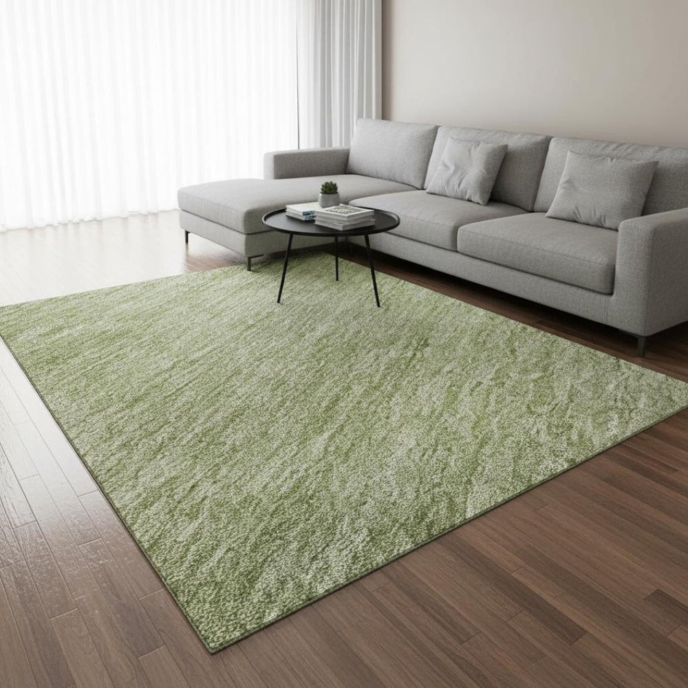 HomeRoots 9' X 12' Green Ombre Area Rug - Washable, UV Protected, Stain Resistant, Perfect for Busy Homes 673794