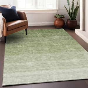 HomeRoots 10' X 14' Green Ombre Area Rug - Washable, UV Protected, Soft, Stylish & Perfect for High-Traffic Areas 673795
