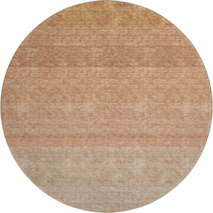 HomeRoots 8' Ombre Round Rug in Rust and Beige - Washable, UV-Protected, Stain-Resistant for Homes & Patios 673798
