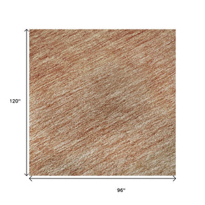 HomeRoots 8' X 10' Stylish Rust and Beige Ombre Area Rug - Durable, Washable, UV-Protected for Modern Spaces 673799