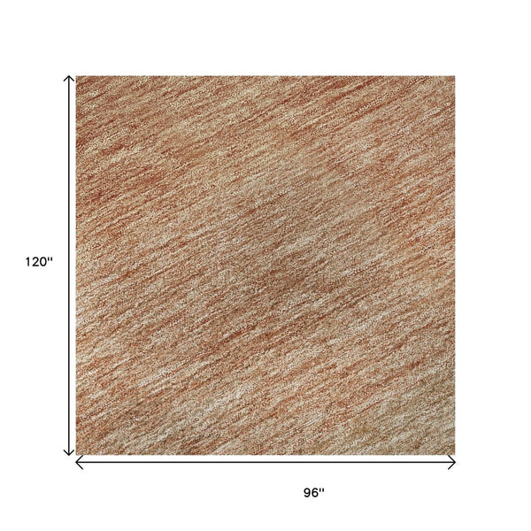 HomeRoots 8' X 10' Stylish Rust and Beige Ombre Area Rug - Durable, Washable, UV-Protected for Modern Spaces 673799