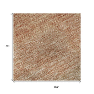 HomeRoots 10' X 14' Stylish Rust Beige Ombre Area Rug - Durable, Stain-Resistant, UV-Protected for Any Space! 673801