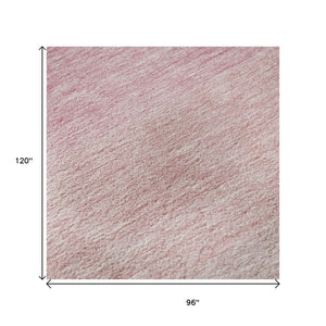 HomeRoots 8' X 10' Pink Ombre Area Rug - Washable, UV-Protected, Stain-Resistant for Homes with Kids & Pets 673805