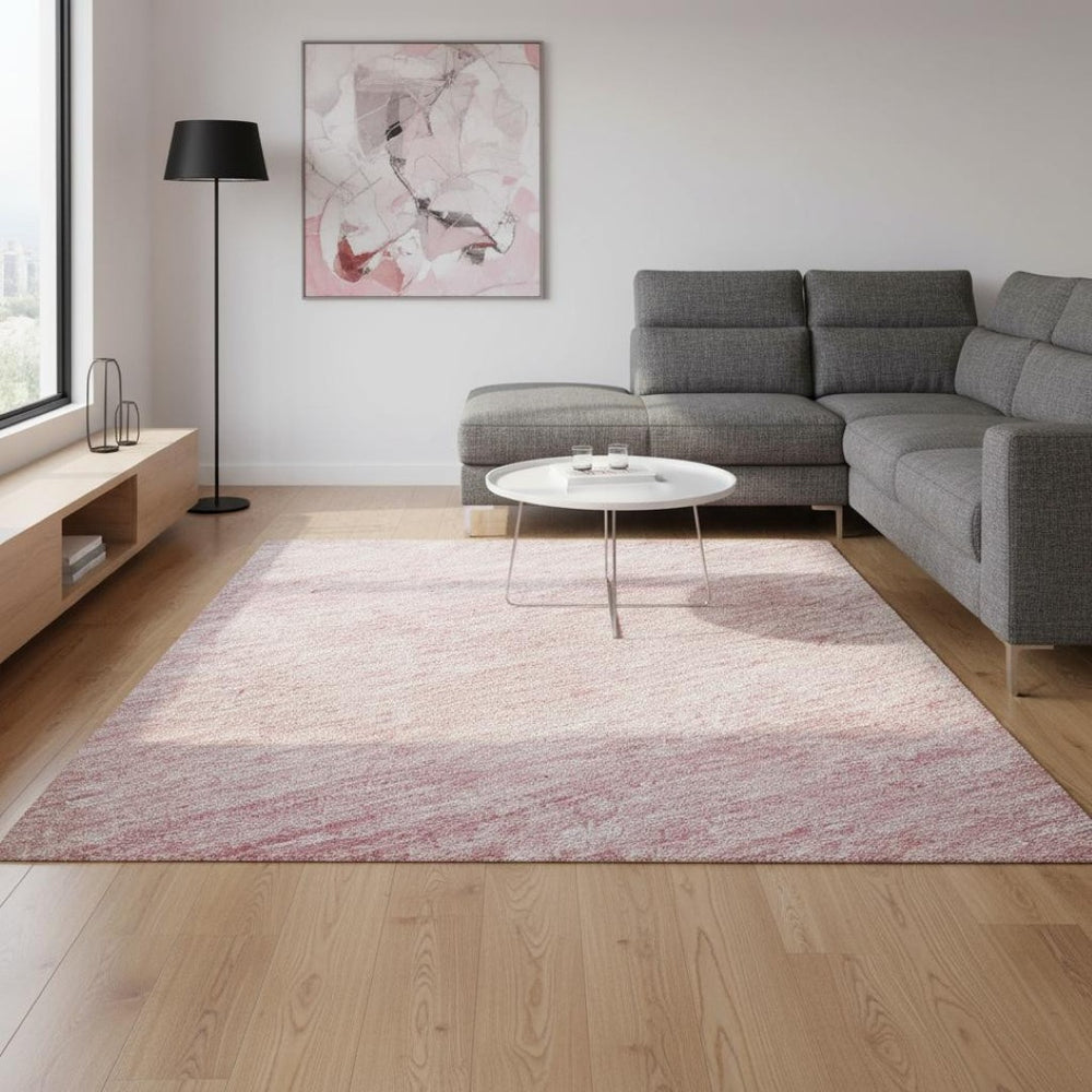 HomeRoots 9' X 12' Pink Ombre Area Rug - Washable, UV Protected, Stain Resistant, Modern Design for Any Room 673806