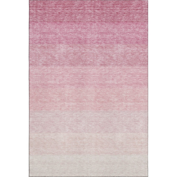 HomeRoots 10' Pink and Ivory Ombre Area Rug - Washable, UV Protected, Durable Design for Modern Living Spaces 673807