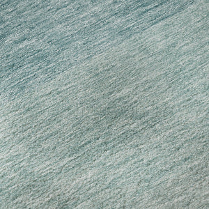 HomeRoots 8' Teal Ombre Round Rug - Washable, UV Protected, Stylish Design for Homes with Kids & Pets 673816