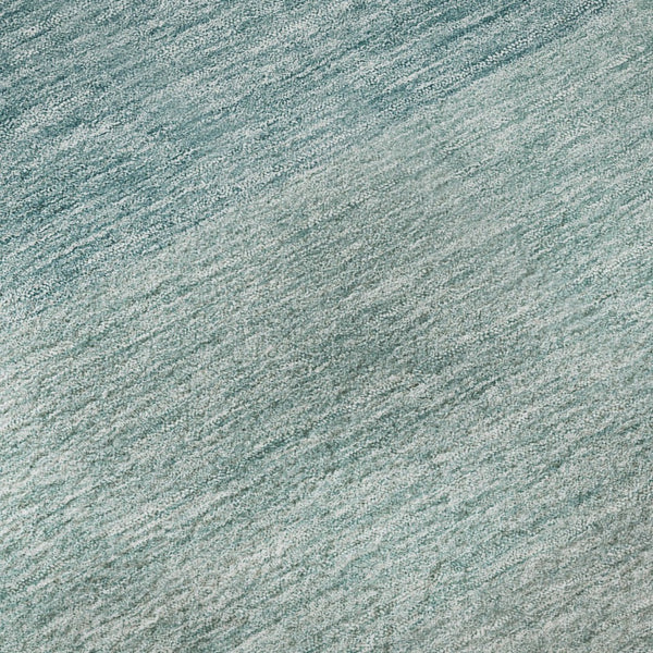 HomeRoots 8' Teal Ombre Round Rug - Washable, UV Protected, Stylish Design for Homes with Kids & Pets 673816