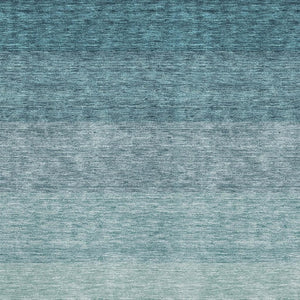 HomeRoots 8' X 10' Teal Ombre Area Rug - Washable, UV-Protected, Soft & Durable for High-Traffic Spaces 673817