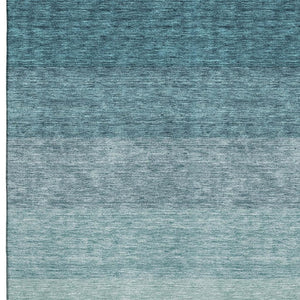 HomeRoots 9' X 12' Teal Ombre Area Rug - Modern, Washable, UV Protected & Perfect for High-Traffic Spaces 673818