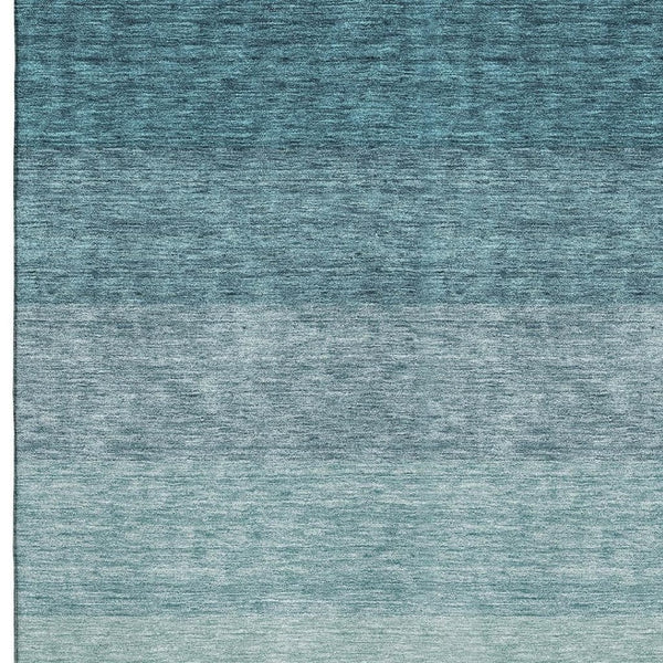 HomeRoots 9' X 12' Teal Ombre Area Rug - Modern, Washable, UV Protected & Perfect for High-Traffic Spaces 673818