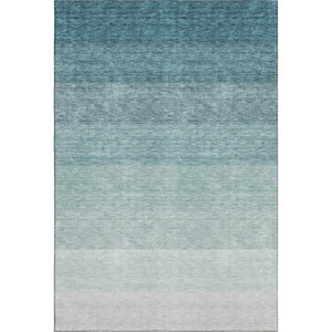 HomeRoots 10' Teal and Ivory Ombre Area Rug - Stylish, Washable, UV Protected, Durable for High-Traffic Spaces 673819