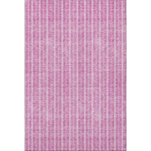 HomeRoots 5' Blush and Ivory Striped Area Rug - Washable, UV Protected, Durable Design for Busy Homes & Pets 673833